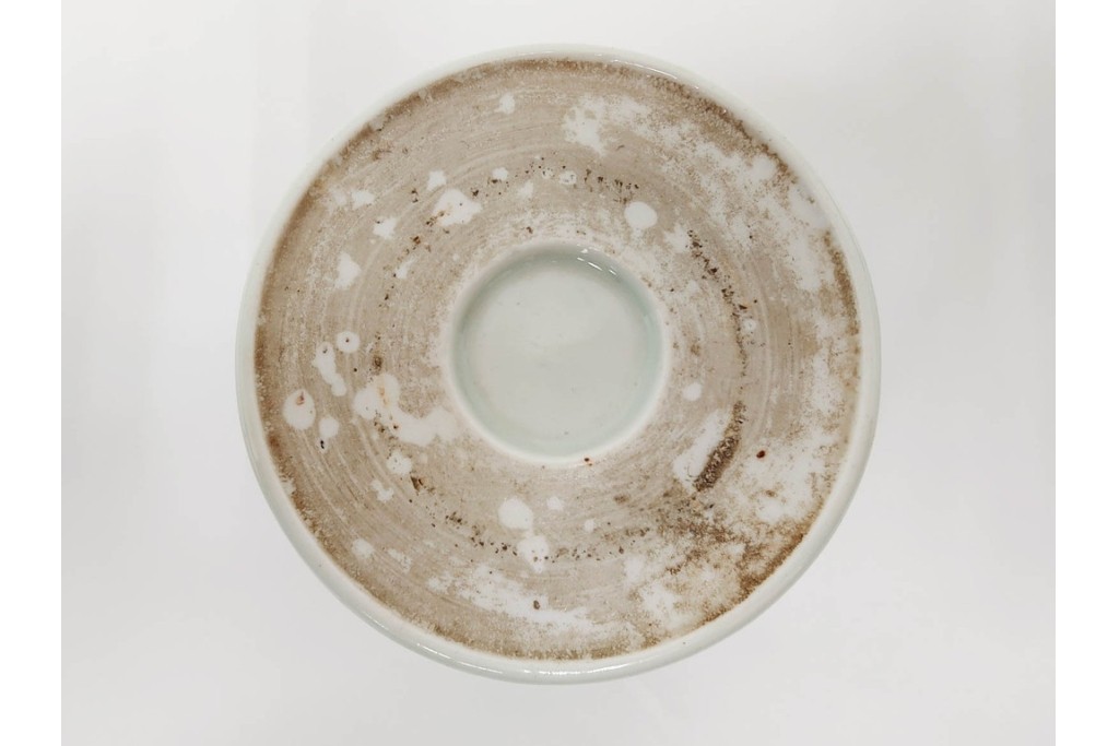 江戸期　古伊万里　染付　大ぶりの牡丹文が描かれたそば猪口2点セット　(R-086666)