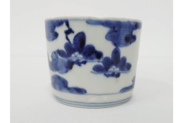 江戸期　古伊万里　染付　藍色の松文が映えるそば猪口2点セット　(R-086667)