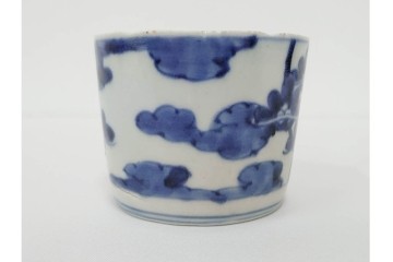 江戸期　古伊万里　染付　藍色の松文が映えるそば猪口2点セット　(R-086667)