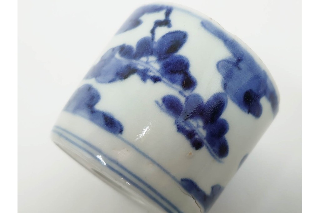 江戸期　古伊万里　染付　藍色の松文が映えるそば猪口2点セット　(R-086667)