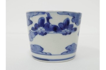 江戸期　古伊万里　染付　藍色の松文が映えるそば猪口2点セット　(R-086667)