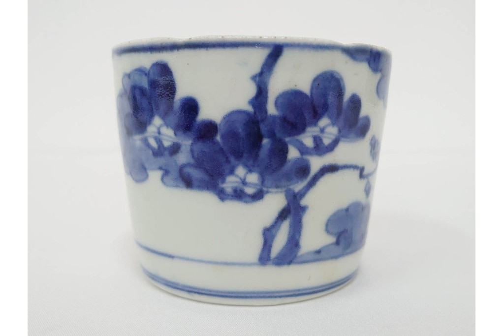 江戸期　古伊万里　染付　藍色の松文が映えるそば猪口5点セット　(R-086668)