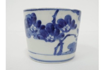 江戸期　古伊万里　染付　藍色の松文が映えるそば猪口5点セット　(R-086668)