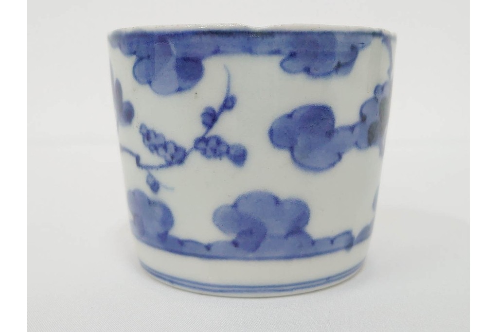 江戸期　古伊万里　染付　藍色の松文が映えるそば猪口5点セット　(R-086668)