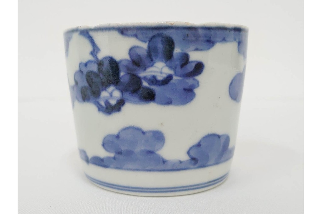 江戸期　古伊万里　染付　藍色の松文が映えるそば猪口5点セット　(R-086668)