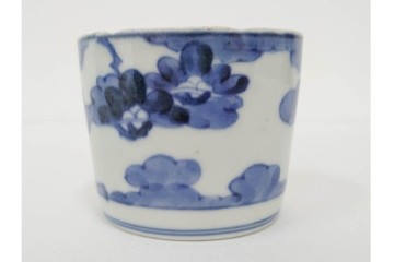 江戸期　古伊万里　染付　藍色の松文が映えるそば猪口5点セット　(R-086668)