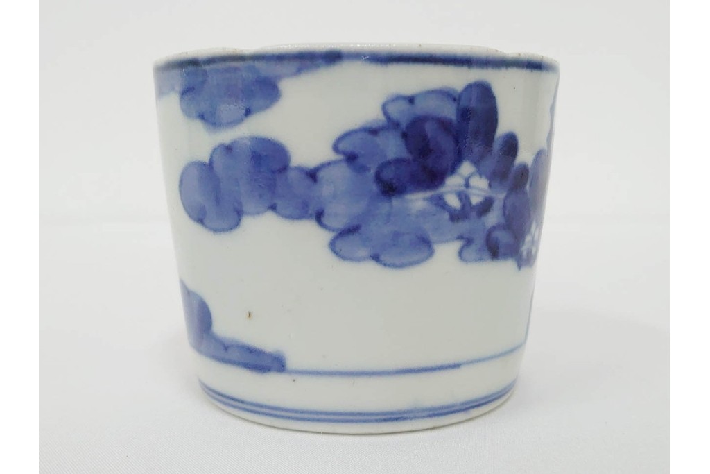 江戸期　古伊万里　染付　藍色の松文が映えるそば猪口5点セット　(R-086668)