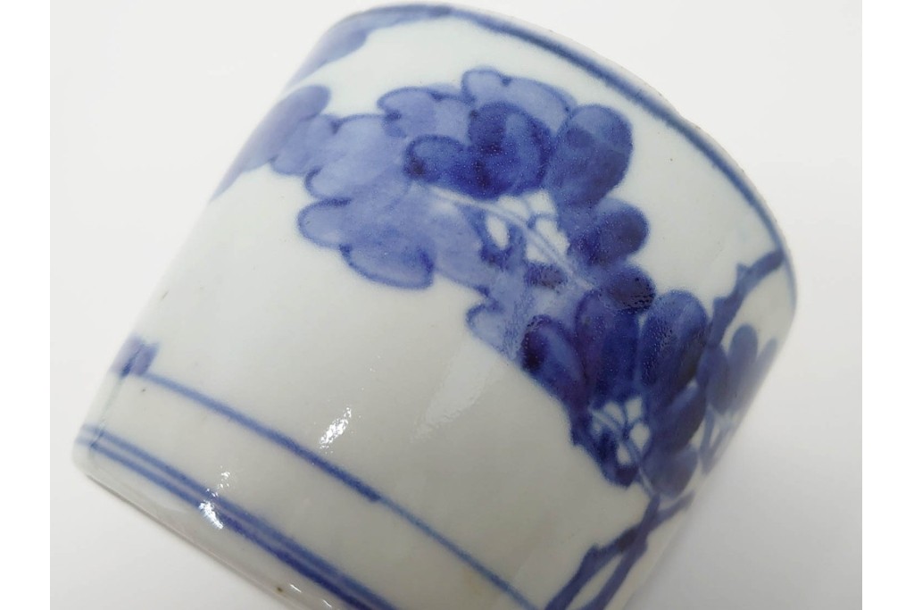 江戸期　古伊万里　染付　藍色の松文が映えるそば猪口5点セット　(R-086668)