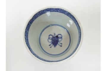 江戸期　古伊万里　染付　藍色の松文が映えるそば猪口5点セット　(R-086668)