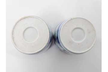 江戸期　古伊万里　染付　藍色の松文が映えるそば猪口5点セット　(R-086668)