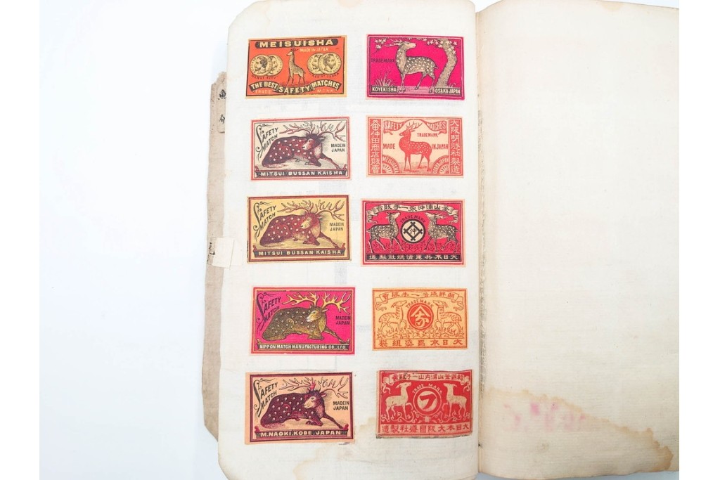 戦前　当時物　中国輸出用・日本など　大判サイズあり　レトロなマッチラベル1912枚セット　(R-086669)