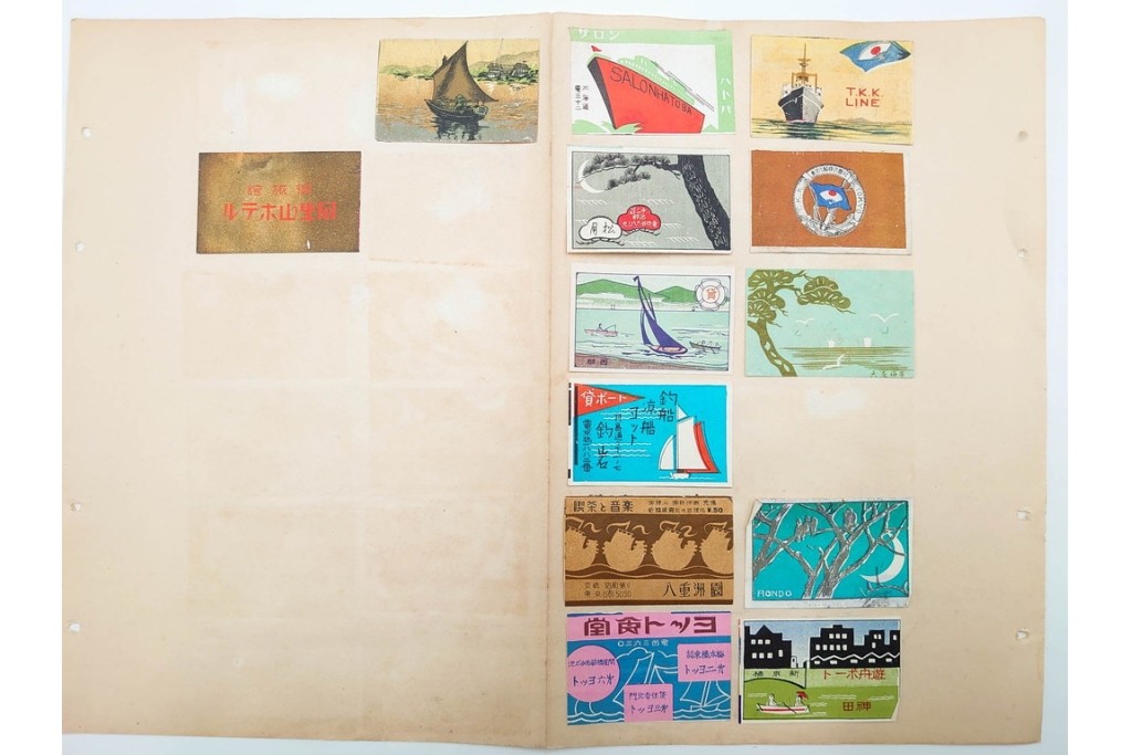 戦前〜戦後　当時物　日本　木版画のレトロなマッチラベル1046枚セット　(R-086674)