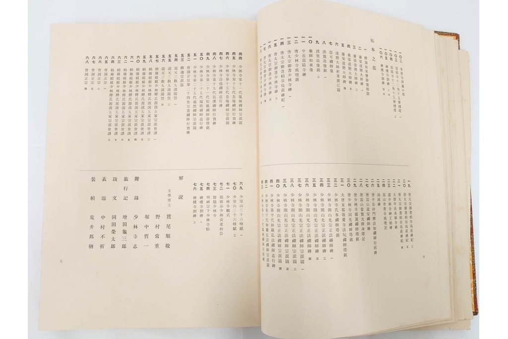 昭和7年　鷲尾順敬先生監修　「菩提達磨嵩山史蹟大觀」　少林寺ゆかりの仏教史蹟を収めた本　外箱付き　(R-086678)