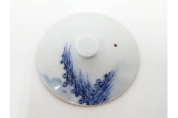 平安 北峰(北峯)製　青華山水図が上品な泡瓶　共箱付き　(R-086679)