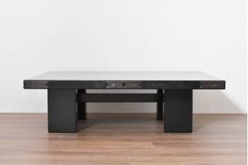 中古　美品　艶やかな輪島塗に手打ち金具をあしらった座卓　定価約135万円　(R-086681)