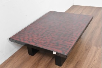 中古　美品　艶やかな輪島塗に手打ち金具をあしらった座卓　定価約135万円　(R-086681)