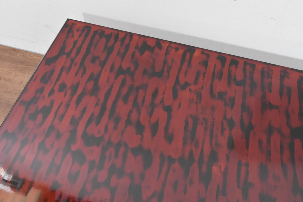 中古　美品　艶やかな輪島塗に手打ち金具をあしらった座卓　定価約135万円　(R-086681)