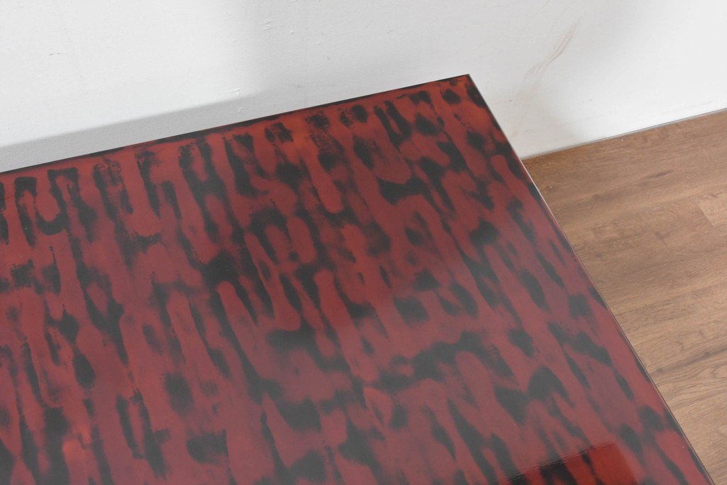 中古　美品　艶やかな輪島塗に手打ち金具をあしらった座卓　定価約135万円　(R-086681)