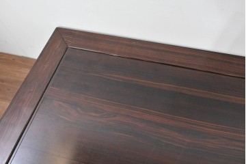 和製ヴィンテージ　黒檀(コクタン)材ならではの重厚感が際立つ凝った装飾の座卓　(R-086682)