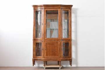 中古　美品　希少モデル　DREXEL HERITAGE(ドレクセルヘリテイジ)　パーケットリー装飾入りのアンティーク調ミラーバックキャビネット　(R-086683)