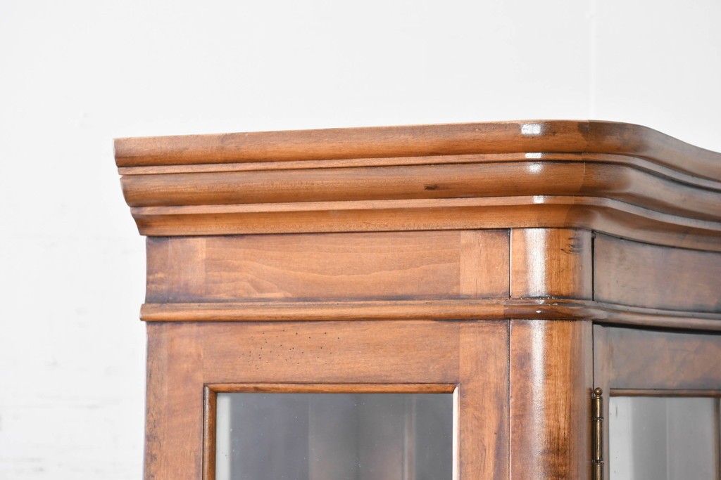 中古　美品　希少モデル　DREXEL HERITAGE(ドレクセルヘリテイジ)　パーケットリー装飾入りのアンティーク調ミラーバックキャビネット　(R-086683)