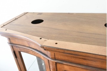 中古　美品　希少モデル　DREXEL HERITAGE(ドレクセルヘリテイジ)　パーケットリー装飾入りのアンティーク調ミラーバックキャビネット　(R-086683)