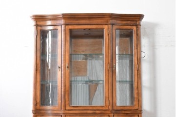 中古　美品　希少モデル　DREXEL HERITAGE(ドレクセルヘリテイジ)　パーケットリー装飾入りのアンティーク調ミラーバックキャビネット　(R-086683)