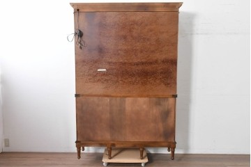 中古　美品　希少モデル　DREXEL HERITAGE(ドレクセルヘリテイジ)　パーケットリー装飾入りのアンティーク調ミラーバックキャビネット　(R-086683)