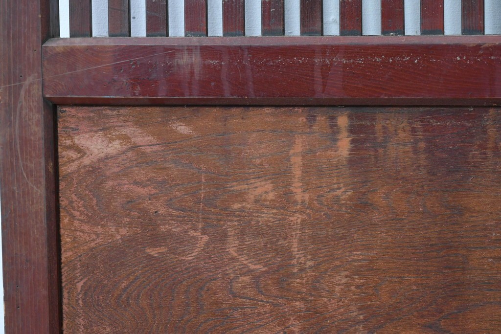 アンティーク建具　明治期から大正期　端正な佇まいの幅広格子戸1枚　(R-086686)