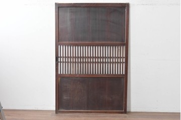 アンティーク建具　明治期から大正期　趣ある幅広格子帯戸1枚　(R-086687)