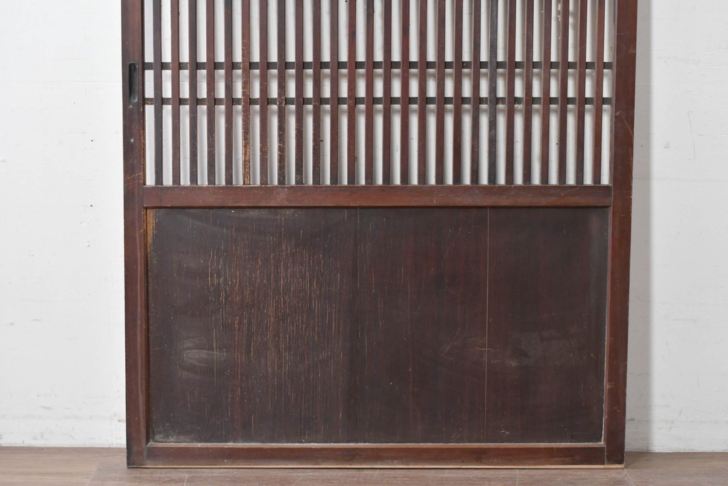 アンティーク建具　明治期から大正期　趣ある幅広格子帯戸1枚　(R-086687)