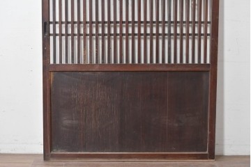 アンティーク建具　明治期から大正期　趣ある幅広格子帯戸1枚　(R-086687)