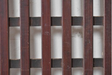 アンティーク建具　明治期から大正期　趣ある幅広格子帯戸1枚　(R-086687)