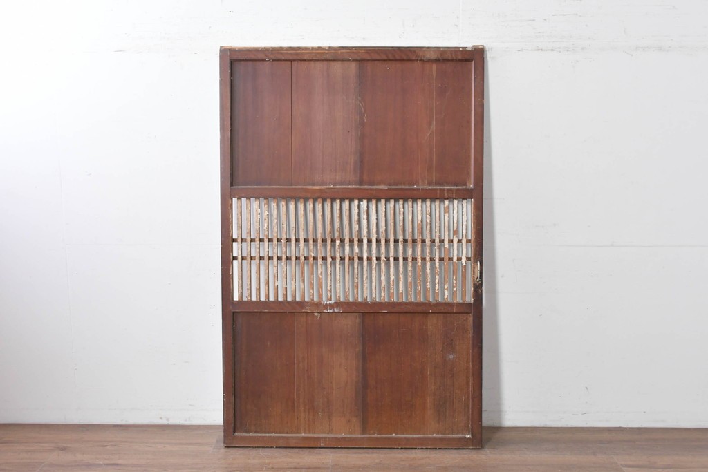 アンティーク建具　明治期から大正期　趣ある幅広格子帯戸1枚　(R-086687)