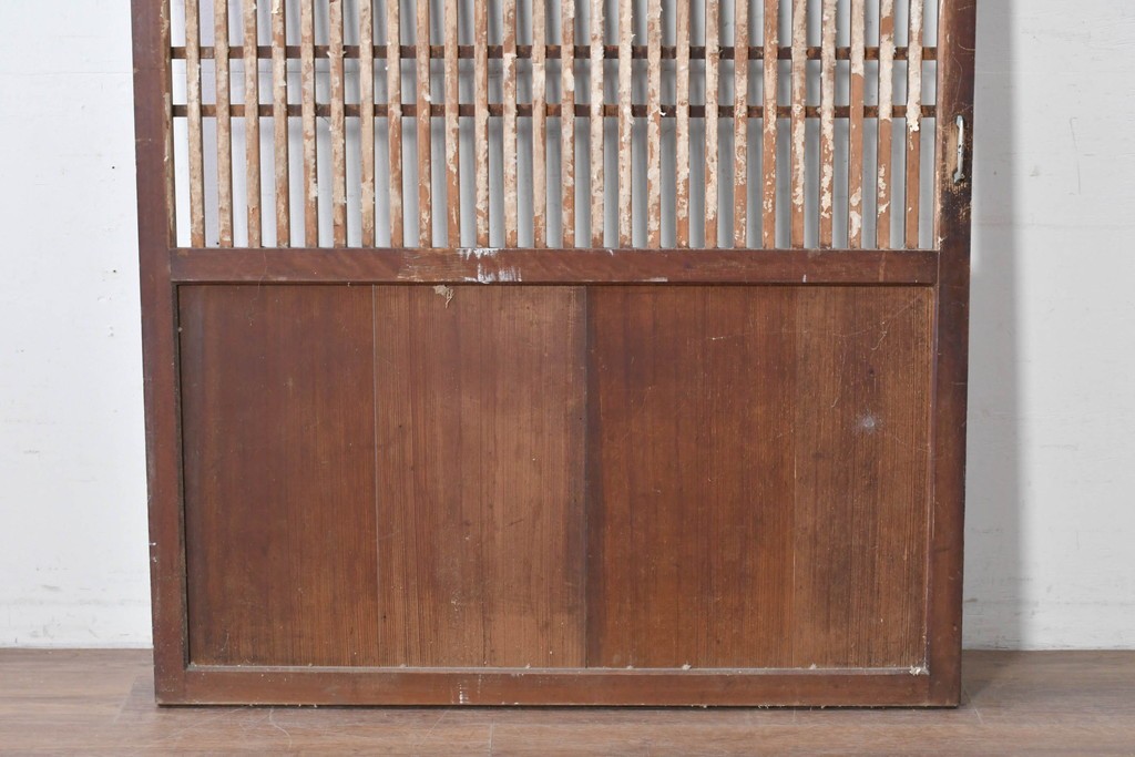 アンティーク建具　明治期から大正期　趣ある幅広格子帯戸1枚　(R-086687)