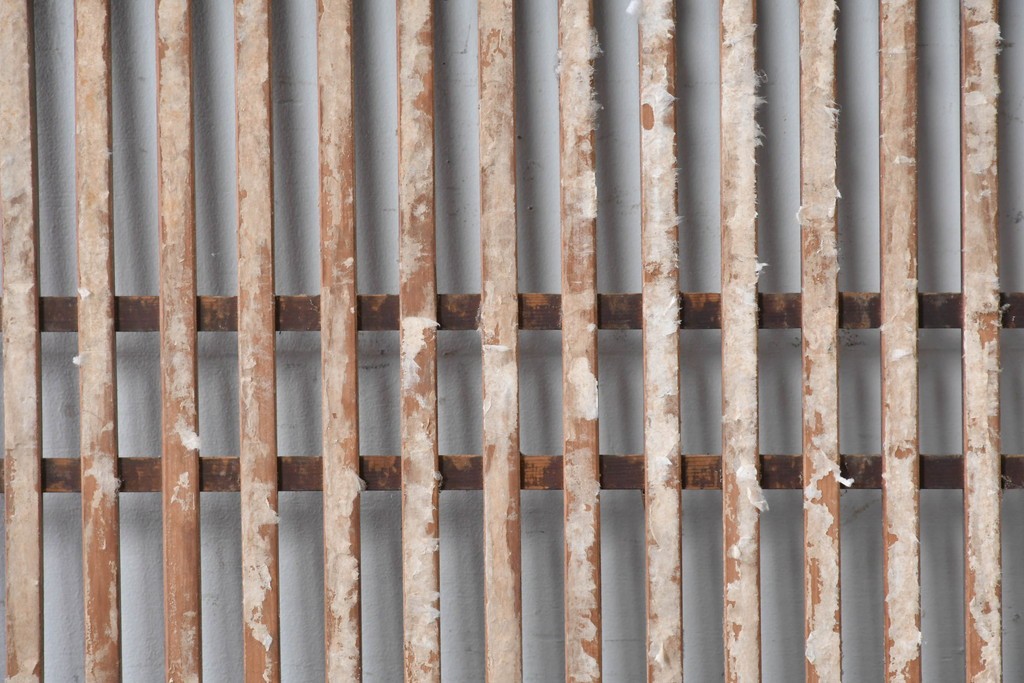 アンティーク建具　明治期から大正期　趣ある幅広格子帯戸1枚　(R-086687)