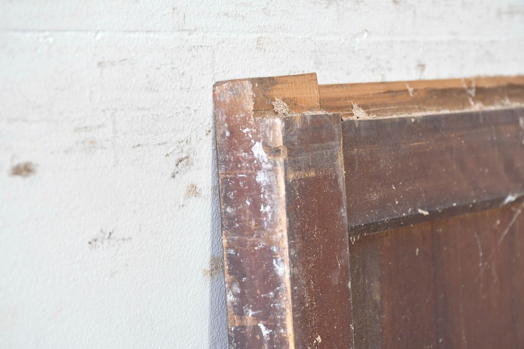 アンティーク建具　明治期から大正期　趣ある幅広格子帯戸1枚　(R-086687)