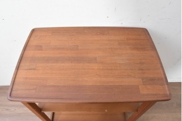 和製ヴィンテージ　希少　青林製作所　チーク無垢材で作られた北欧デザインのワゴン　(R-086692)