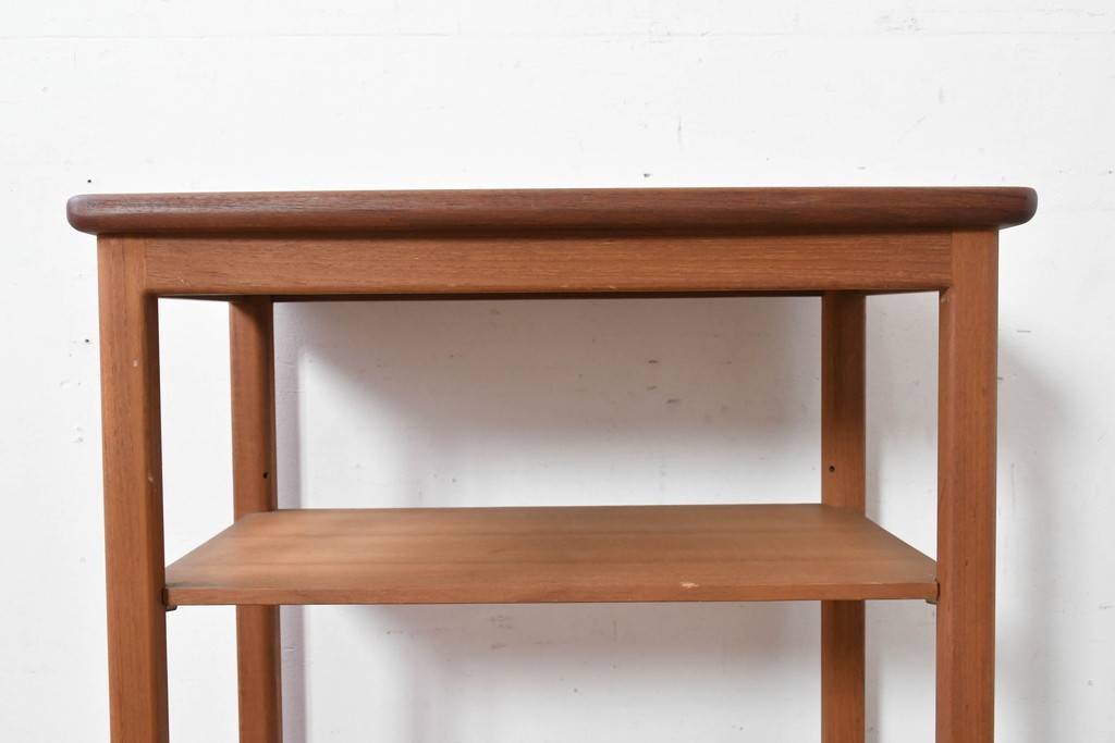 和製ヴィンテージ　希少　青林製作所　チーク無垢材で作られた北欧デザインのワゴン　(R-086692)