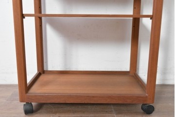 和製ヴィンテージ　希少　青林製作所　チーク無垢材で作られた北欧デザインのワゴン　(R-086692)