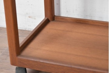 和製ヴィンテージ　希少　青林製作所　チーク無垢材で作られた北欧デザインのワゴン　(R-086692)