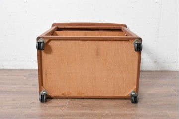 和製ヴィンテージ　希少　青林製作所　チーク無垢材で作られた北欧デザインのワゴン　(R-086692)