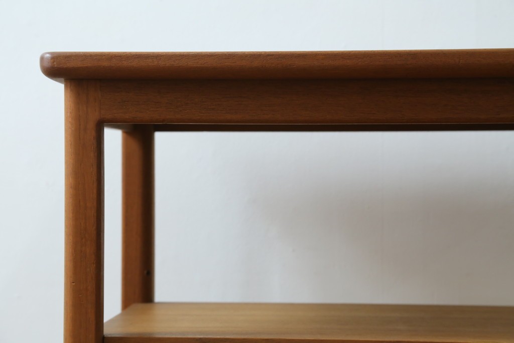 和製ヴィンテージ　希少　青林製作所　チーク無垢材で作られた北欧デザインのワゴン　(R-086692)