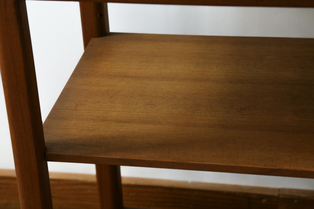 和製ヴィンテージ　希少　青林製作所　チーク無垢材で作られた北欧デザインのワゴン　(R-086692)