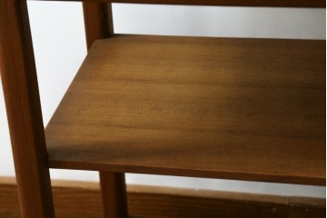 和製ヴィンテージ　希少　青林製作所　チーク無垢材で作られた北欧デザインのワゴン　(R-086692)