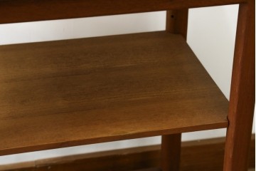 和製ヴィンテージ　希少　青林製作所　チーク無垢材で作られた北欧デザインのワゴン　(R-086692)