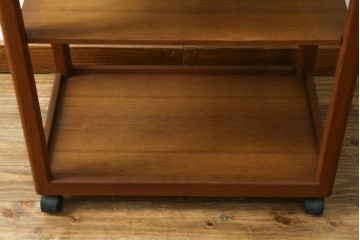 和製ヴィンテージ　希少　青林製作所　チーク無垢材で作られた北欧デザインのワゴン　(R-086692)