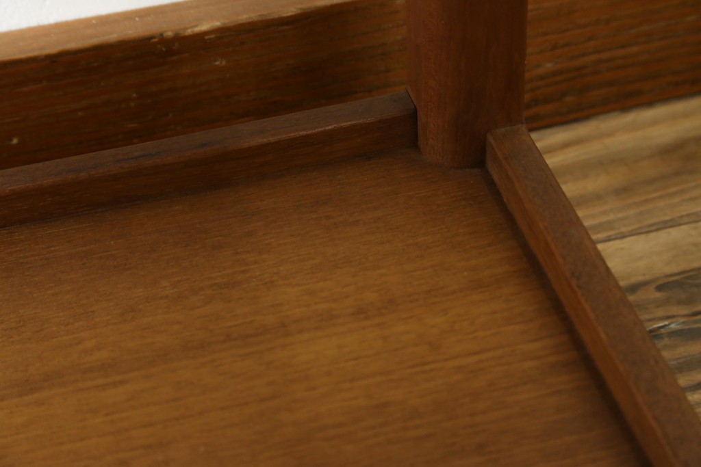 和製ヴィンテージ　希少　青林製作所　チーク無垢材で作られた北欧デザインのワゴン　(R-086692)