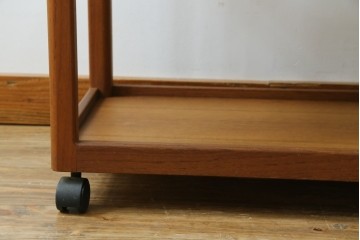 和製ヴィンテージ　希少　青林製作所　チーク無垢材で作られた北欧デザインのワゴン　(R-086692)