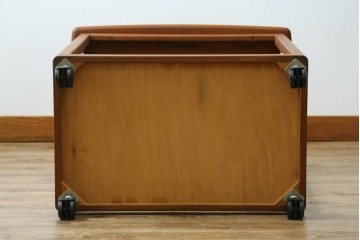 和製ヴィンテージ　希少　青林製作所　チーク無垢材で作られた北欧デザインのワゴン　(R-086692)